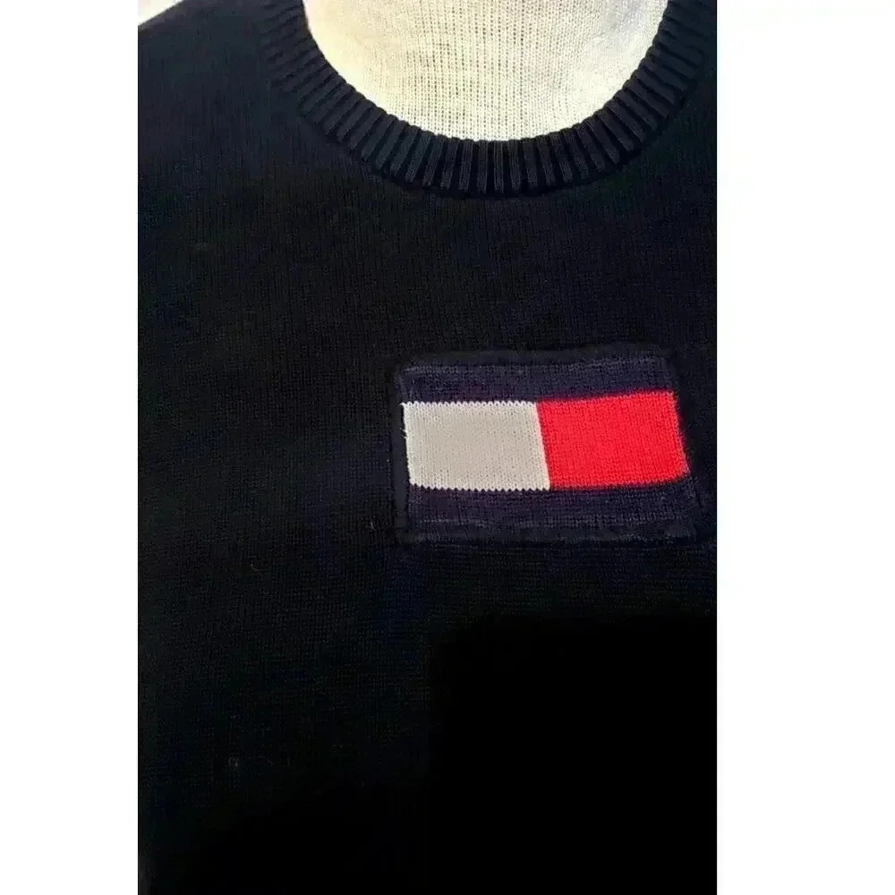 Tommy Hilfiger %100 cotton sweater womens size extra large black nautical - Picture 2 of 6